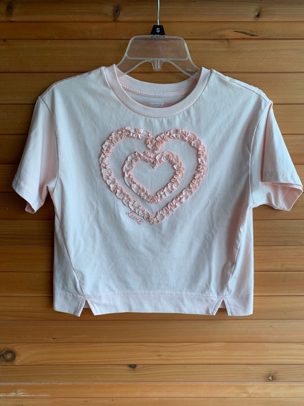 Levi’s Girls Pink Heart Shirt, Large